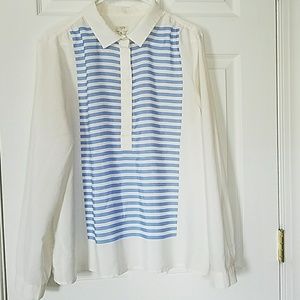 J.Crew Draped Scarf Print Blouse